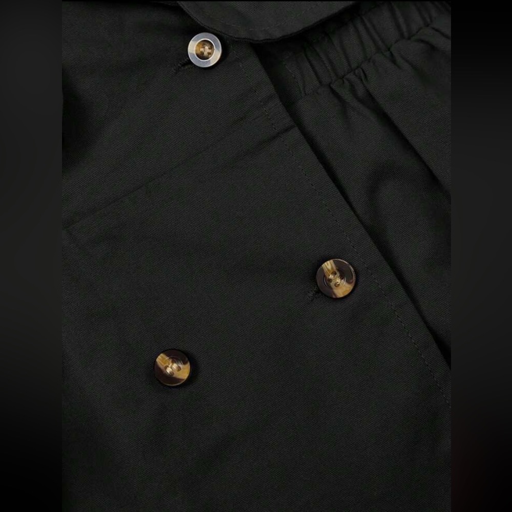 Baby girls / toddler girls black button front trench coat jacket - Picture 3 of 3
